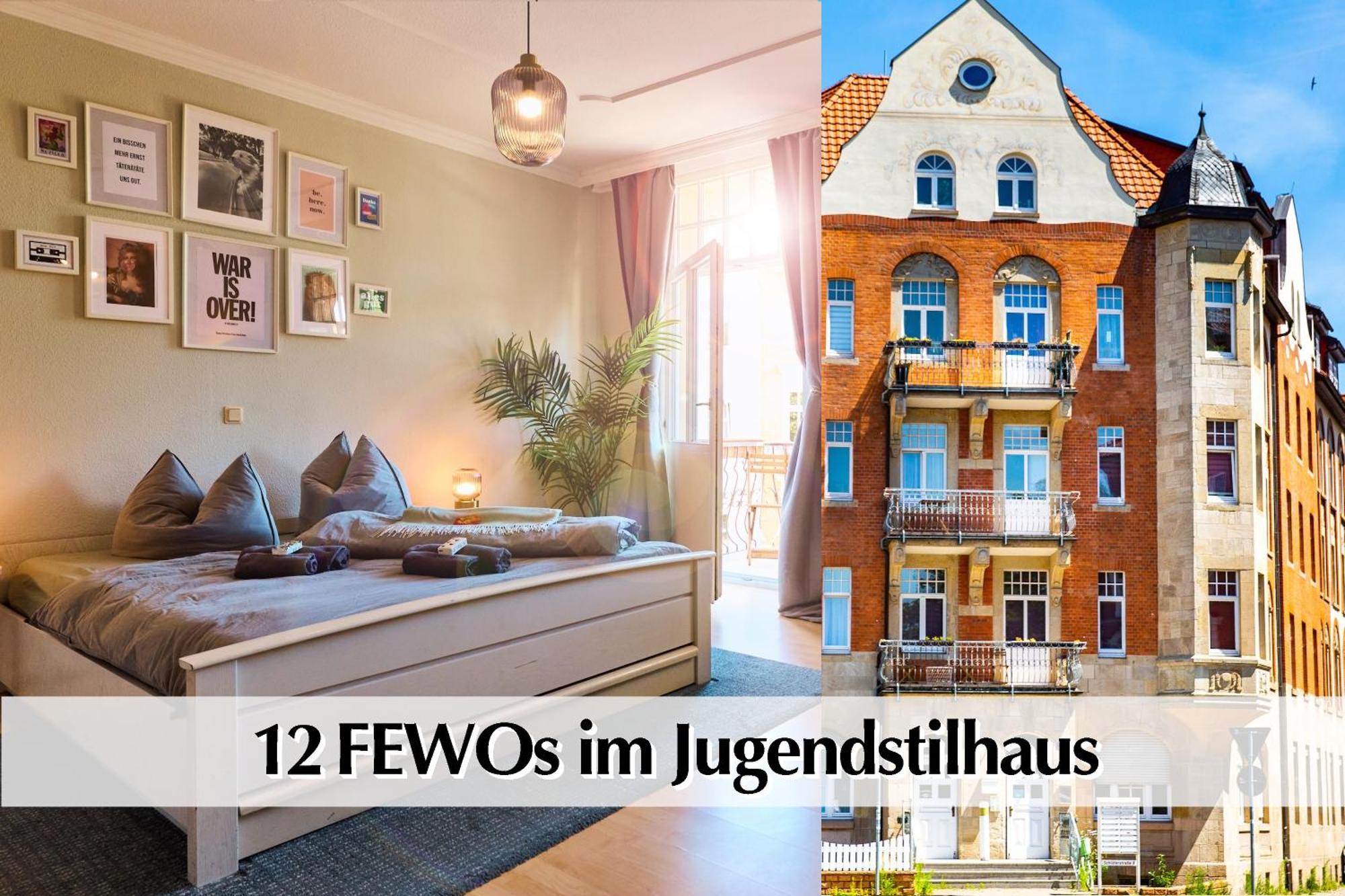 12 Fewos Im Jugendstilhaus Mit Aufzug, Terrasse, Kingsize-Bett, Smart-Tv, Etc แอร์ฟวร์ท ภายนอก รูปภาพ