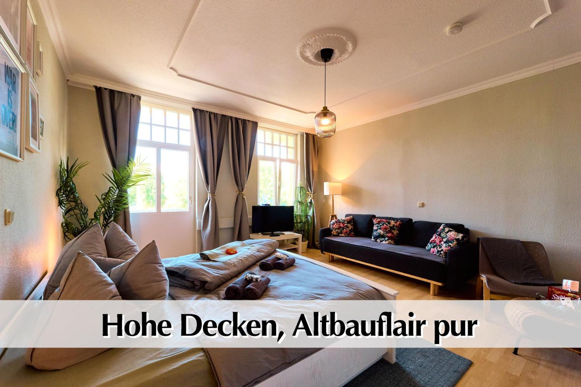 12 Fewos Im Jugendstilhaus Mit Aufzug, Terrasse, Kingsize-Bett, Smart-Tv, Etc แอร์ฟวร์ท ห้อง รูปภาพ