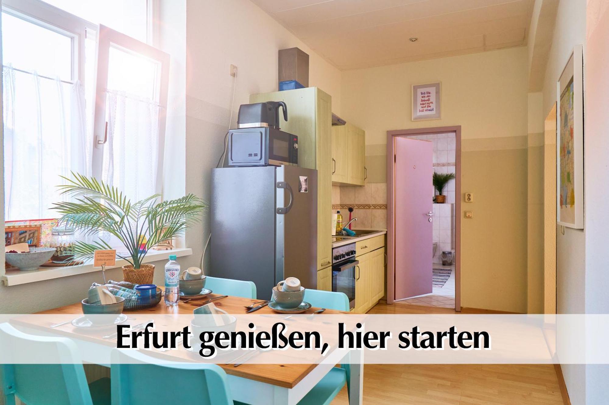 12 Fewos Im Jugendstilhaus Mit Aufzug, Terrasse, Kingsize-Bett, Smart-Tv, Etc แอร์ฟวร์ท ห้อง รูปภาพ